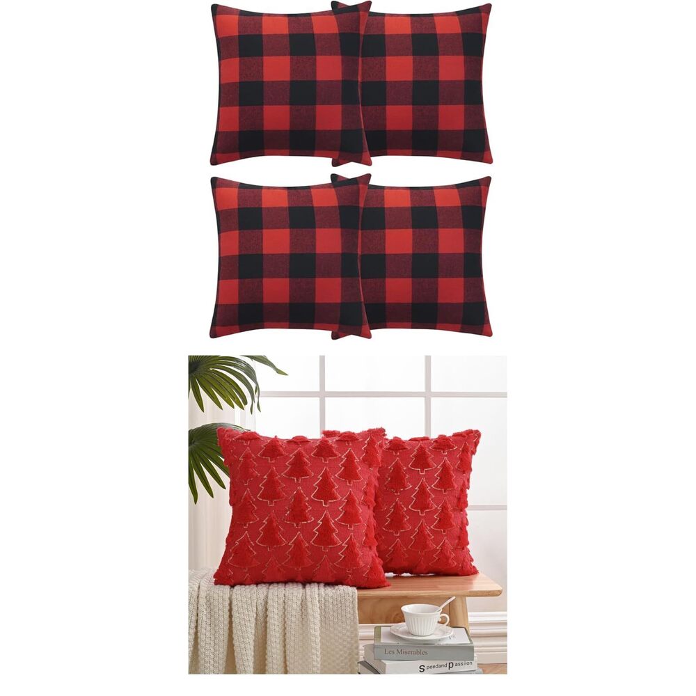 2006 Christmas Pillow Covers + Christmas Tree Throw Pillow Covers 18x18